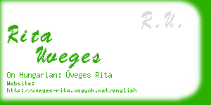 rita uveges business card
